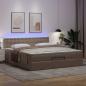 Preview: Ottoman-Bett mit Matratzen & LEDs Cappuccino-Braun 160x200cm