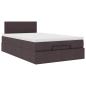 Preview: Ottoman-Bett mit Matratze & LEDs Dunkelbraun 120x200 cm Stoff