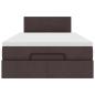 Preview: Ottoman-Bett mit Matratze & LEDs Dunkelbraun 120x200 cm Stoff
