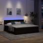 Preview: Ottoman-Bett mit Matratze & LEDs Dunkelbraun 160x200 cm Stoff