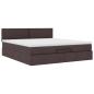 Preview: Ottoman-Bett mit Matratze & LEDs Dunkelbraun 160x200 cm Stoff