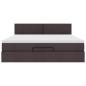 Preview: Ottoman-Bett mit Matratze & LEDs Dunkelbraun 160x200 cm Stoff