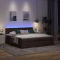 Preview: Ottomane Bett mit Matratze & LEDs Dunkelbraun 180x200 cm Stoff