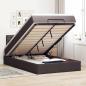 Preview: ARDEBO.de - Ottoman-Bett mit Matratze & LEDs Dunkelbraun 120x200 cm Stoff
