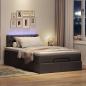 Preview: Ottoman-Bett mit Matratze & LEDs Dunkelbraun 120x200 cm Stoff