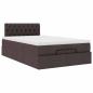 Preview: Ottoman-Bett mit Matratze & LEDs Dunkelbraun 120x200 cm Stoff