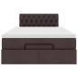 Preview: Ottoman-Bett mit Matratze & LEDs Dunkelbraun 120x200 cm Stoff