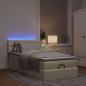 Preview: Ottoman-Bett mit Matratze & LEDs Creme 80x200 cm Stoff