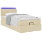 Preview: Ottoman-Bett mit Matratze & LEDs Creme 80x200 cm Stoff