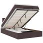 Preview: Ottoman-Bett mit Matratze & LEDs Dunkelbraun 120x200 cm Stoff
