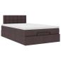 Preview: Ottoman-Bett mit Matratze & LEDs Dunkelbraun 120x200 cm Stoff