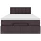 Preview: Ottoman-Bett mit Matratze & LEDs Dunkelbraun 120x200 cm Stoff