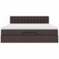 Preview: Ottoman-Bett mit Matratze & LEDs Dunkelbraun 160x200 cm Stoff