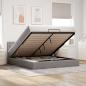 Preview: ARDEBO.de - Ottoman-Bett mit Matratze & LEDs Taupe 160x200 cm Stoff