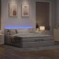 Preview: Ottoman-Bett mit Matratze & LEDs Taupe 160x200 cm Stoff