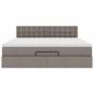 Preview: Ottoman-Bett mit Matratze & LEDs Taupe 160x200 cm Stoff