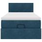 Preview: Ottoman-Bett mit Matratze & LEDs Dunkelblau 90x190 cm Samt