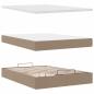 Preview: Ottoman-Bett mit Matratze Cappuccino-Braun 140x190cm Kunstleder