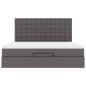 Preview: Ottoman-Bett mit Matratze Grau 160x200 cm Kunstleder