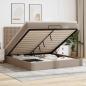 Preview: ARDEBO.de - Ottoman-Bett mit Matratze Cappuccino-Braun 160x200cm Kunstleder