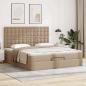 Preview: Ottoman-Bett mit Matratze Cappuccino-Braun 160x200cm Kunstleder