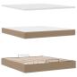 Preview: Ottoman-Bett mit Matratze Cappuccino-Braun 160x200cm Kunstleder