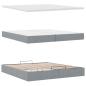 Preview: Ottoman-Bett mit Matratzen Hellgrau 200x200 cm Stoff