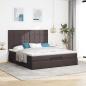 Preview: Ottoman-Bett mit Matratze Dunkelbraun 160x200 cm Stoff