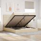 Preview: ARDEBO.de - Ottoman-Bett mit Matratze Creme 160x200 cm Stoff