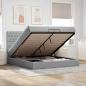 Preview: ARDEBO.de - Ottoman-Bett mit Matratzen Hellgrau 200x200 cm Stoff