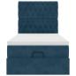 Preview: Ottoman-Bett mit Matratzen Dunkelblau 90x190 cm Samt