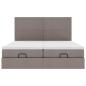 Preview: Ottoman-Bett mit Matratzen Taupe 160x200 cm Stoff