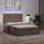 Preview: Ottoman-Bett mit Matratze & LEDs 140x190cm Kunstleder