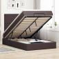 Preview: ARDEBO.de - Ottoman-Bett mit Matratze & LEDs Dunkelbraun 120x200 cm Stoff
