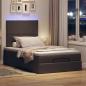 Preview: Ottoman-Bett mit Matratze & LEDs Dunkelbraun 120x200 cm Stoff