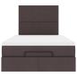 Preview: Ottoman-Bett mit Matratze & LEDs Dunkelbraun 120x200 cm Stoff
