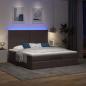 Preview: Ottoman-Bett mit Matratze & LEDs Dunkelbraun 180x200 cm Stoff