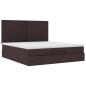 Preview: Ottoman-Bett mit Matratze & LEDs Dunkelbraun 180x200 cm Stoff