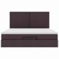 Preview: Ottoman-Bett mit Matratze & LEDs Dunkelbraun 180x200 cm Stoff