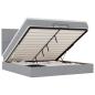 Preview: Ottoman-Bett mit Matratzen & LEDs Hellgrau 200x200 cm Stoff