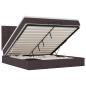 Preview: Ottoman-Bett mit Matratze & LEDs Dunkelbraun 160x200 cm Stoff