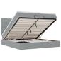 Preview: Ottoman-Bett mit Matratzen & LEDs Hellgrau 200x200 cm Stoff
