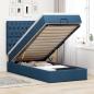 Preview: ARDEBO.de - Ottoman-Bett mit Matratze & LEDs Blau 80x200 cm Stoff
