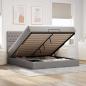 Preview: ARDEBO.de - Ottoman-Bett mit Matratze & LEDs Taupe 160x200 cm Stoff