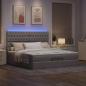 Preview: Ottoman-Bett mit Matratze & LEDs Taupe 160x200 cm Stoff