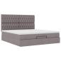 Preview: Ottoman-Bett mit Matratze & LEDs Taupe 160x200 cm Stoff