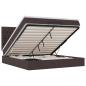 Preview: Ottoman-Bett mit Matratze & LEDs Dunkelbraun 180x200 cm Stoff
