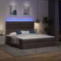 Preview: Ottoman-Bett mit Matratze & LEDs Dunkelbraun 180x200 cm Stoff
