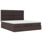 Preview: Ottoman-Bett mit Matratze & LEDs Dunkelbraun 180x200 cm Stoff