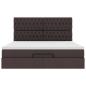 Preview: Ottoman-Bett mit Matratze & LEDs Dunkelbraun 180x200 cm Stoff